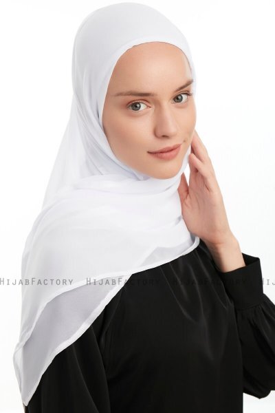 Eylem - Hvid One Piece Chiffon Hijab