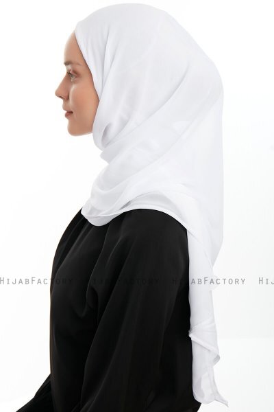 Eylem - Hvid One Piece Chiffon Hijab