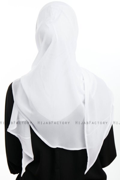 Eylem - Hvid One Piece Chiffon Hijab