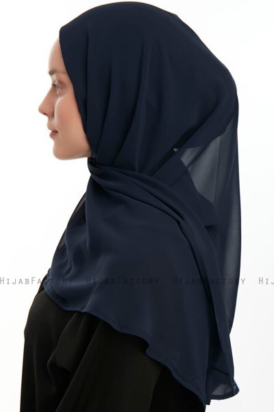 Eylem - Marine Blå One Piece Chiffon Hijab