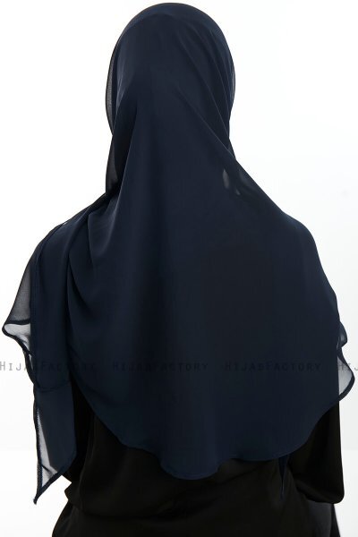 Eylem - Marine Blå One Piece Chiffon Hijab