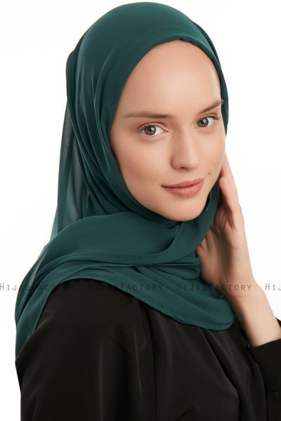 Eylem - Mørkegrøn One Piece Chiffon Hijab