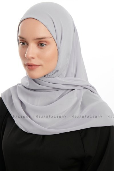 Eylem - Lysegrå One Piece Chiffon Hijab