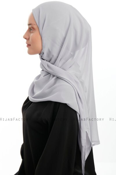 Eylem - Lysegrå One Piece Chiffon Hijab