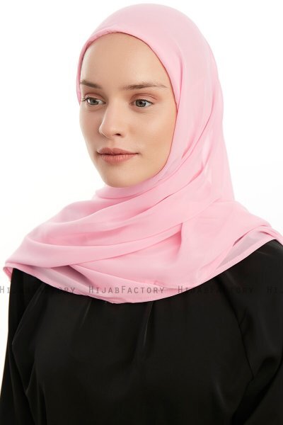 Eylem - Pink One Piece Chiffon Hijab