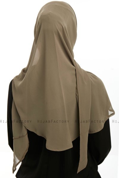 Eylem - Olivenegrøn One Piece Chiffon Hijab