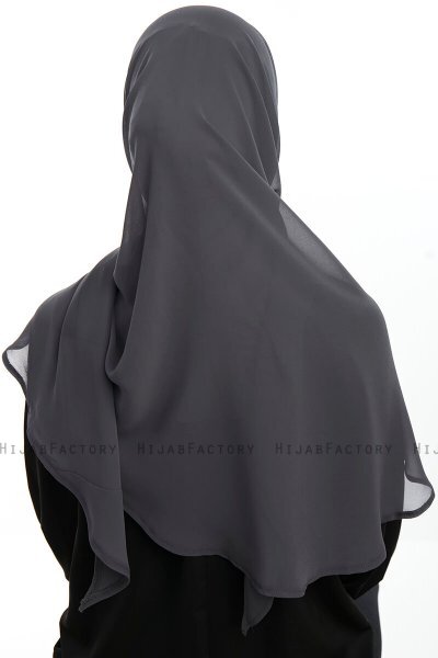 Eylem - Anthracite One Piece Chiffon Hijab