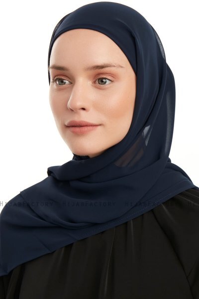 Sahar - Marine Blå One Piece Chiffon Hijab