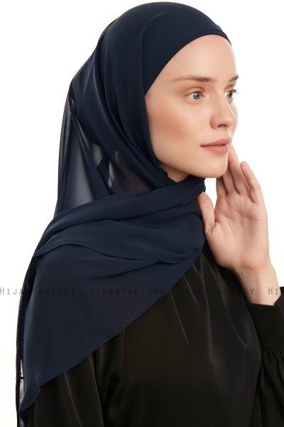 Sahar - Marine Blå One Piece Chiffon Hijab