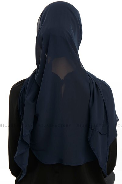 Sahar - Marine Blå One Piece Chiffon Hijab