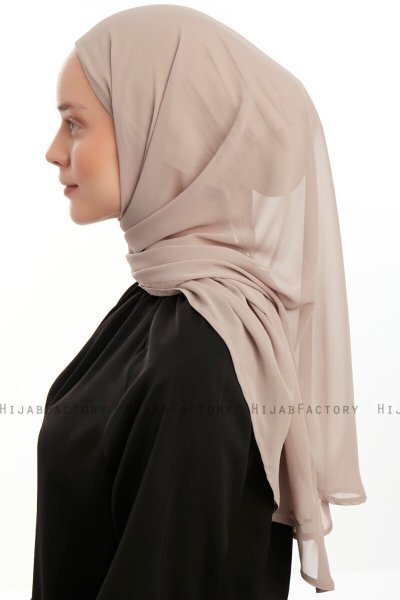 Sahar - Lys Taupe One Piece Chiffon Hijab