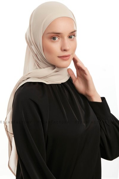 Sahar - Lys Beige One Piece Chiffon Hijab