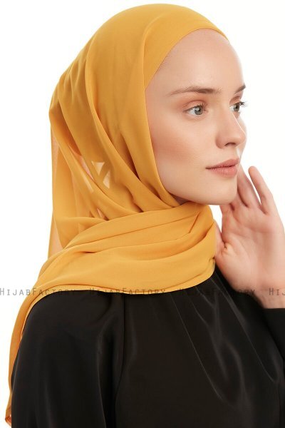 Sahar - Sennepsgul One Piece Chiffon Hijab