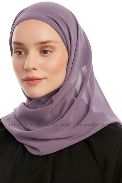 Sahar - Mørke Lilla One Piece Chiffon Hijab