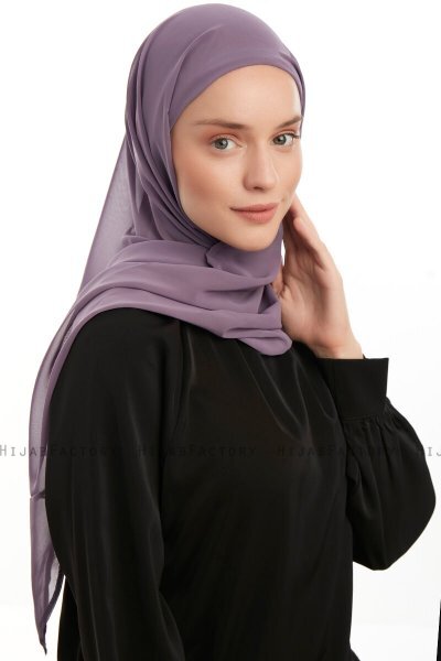 Sahar - Mørke Lilla One Piece Chiffon Hijab