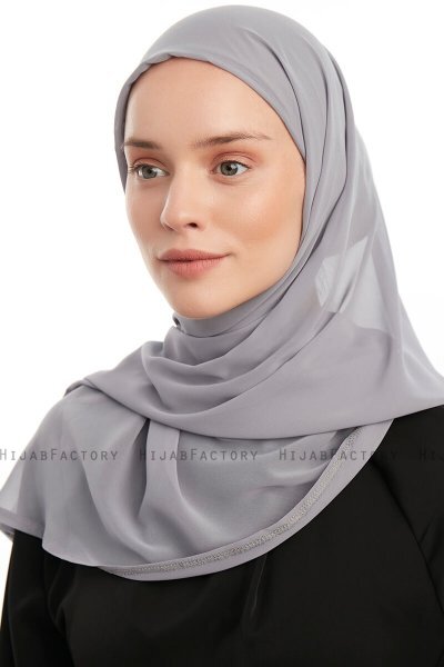 Sahar - Mørkegrå One Piece Chiffon Hijab