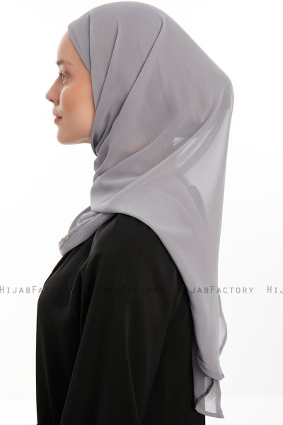 Sahar - Mørkegrå One Piece Chiffon Hijab