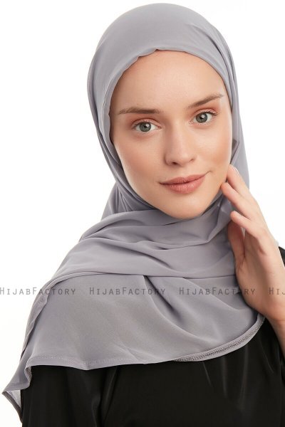 Sahar - Mørkegrå One Piece Chiffon Hijab
