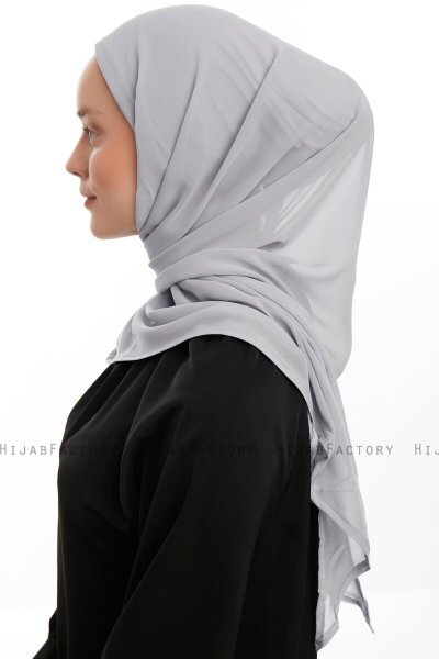 Sahar - Lysegrå One Piece Chiffon Hijab