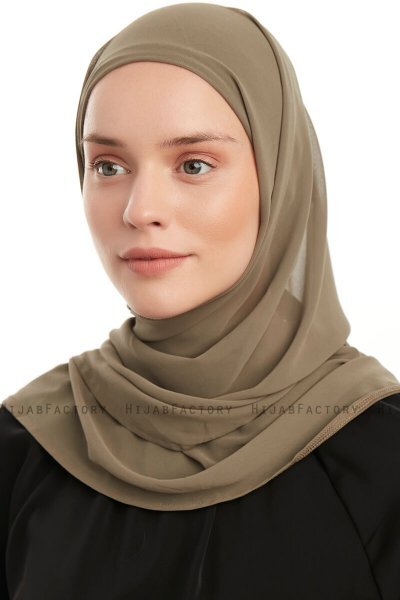 Sahar - Olivenegrøn One Piece Chiffon Hijab