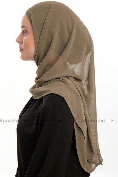 Sahar - Olivenegrøn One Piece Chiffon Hijab