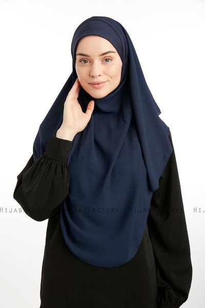 Bengi - Marine Blå Micro Krep Turban Hijab