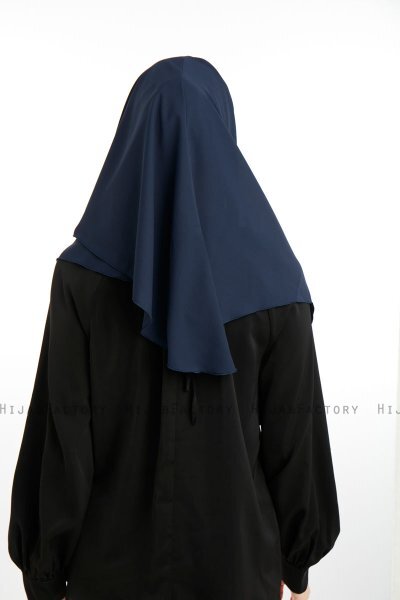 Bengi - Marine Blå Micro Krep Turban Hijab