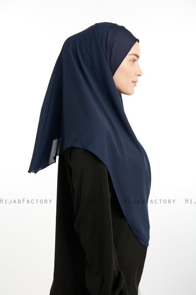 Bengi - Marine Blå Micro Krep Turban Hijab