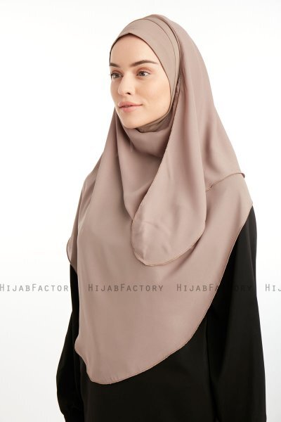 Bengi - Mørk Taupe Micro Krep Turban Hijab