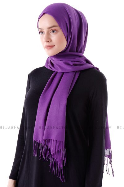 Demet - Mørke Lilla Pashmina Hijab