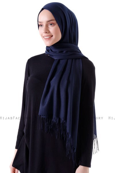 Demet - Marine Blå Pashmina Hijab