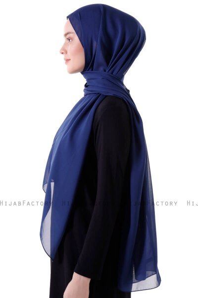 Hadise - Marine Blå Chiffon Hijab