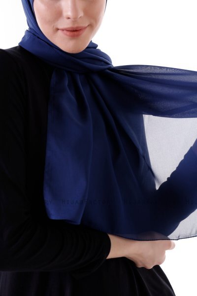Hadise - Marine Blå Chiffon Hijab