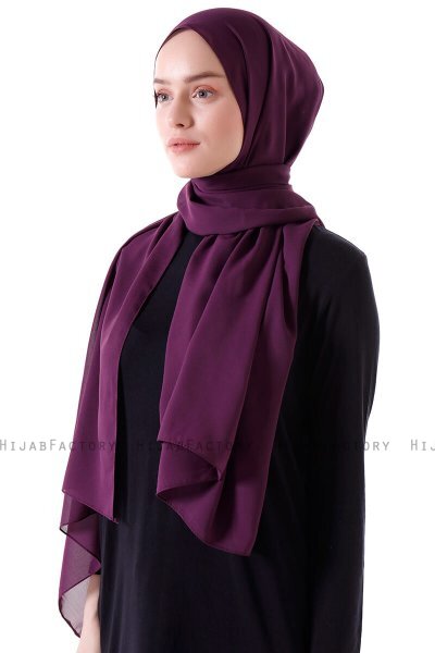 Hadise - Mørke Lilla Chiffon Hijab