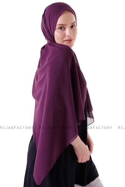 Hadise - Mørke Lilla Chiffon Hijab