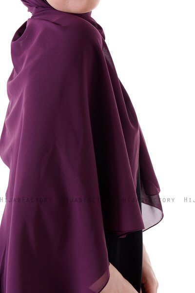 Hadise - Mørke Lilla Chiffon Hijab