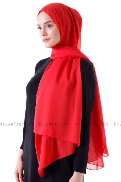 Hadise - Hindbærrød Chiffon Hijab