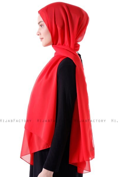 Hadise - Hindbærrød Chiffon Hijab