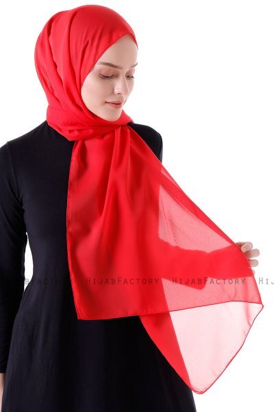 Hadise - Hindbærrød Chiffon Hijab