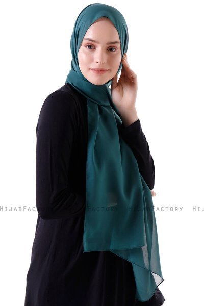 Hadise - Mørkegrøn Chiffon Hijab