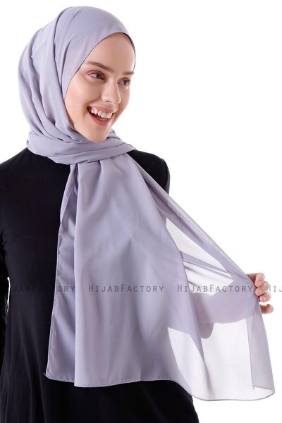 Hadise - Lysegrå Chiffon Hijab