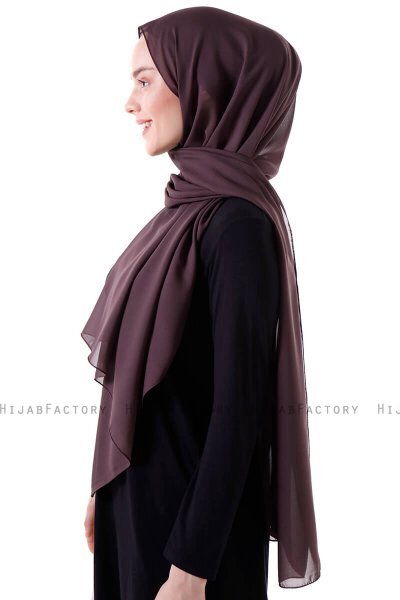 Hadise - Mørkebrun Chiffon Hijab