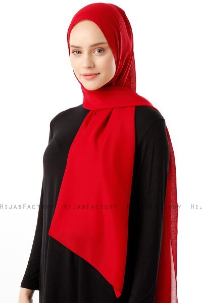 Hadise - Rød Chiffon Hijab