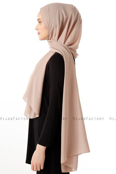 Hadise - Mørk Beige Chiffon Hijab