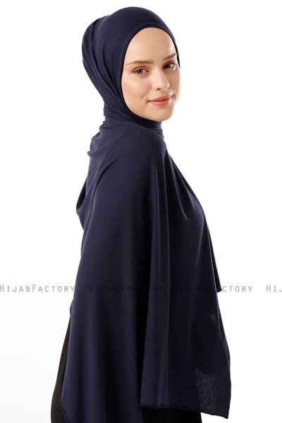 Neylan - Marine Blå Basic Jersey Hijab