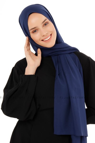 Esra - Marine Blå Chiffon Hijab