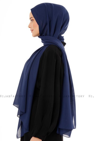 Esra - Marine Blå Chiffon Hijab