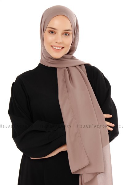 Esra - Mørk Taupe Chiffon Hijab