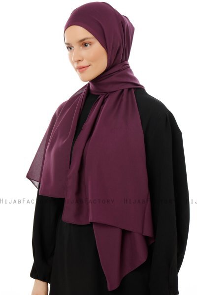 Esra - Mørke Lilla Chiffon Hijab