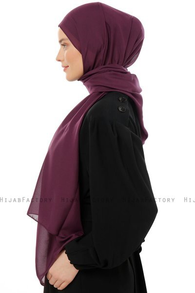 Esra - Mørke Lilla Chiffon Hijab